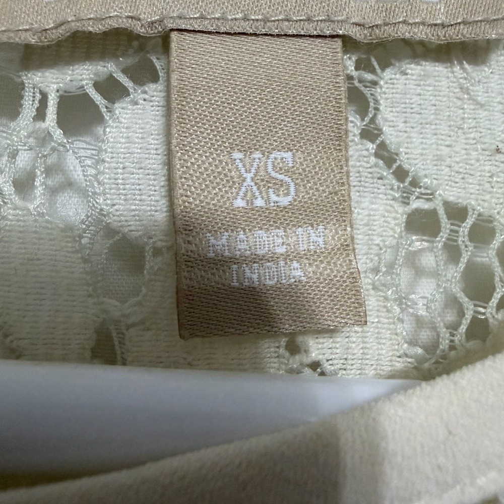 Banana Republic Lace Blouse XS Cream Floral Long Sleeve Elegant Top(A470)✨ - Picture 6 of 14